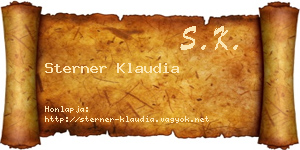 Sterner Klaudia névjegykártya