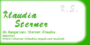 klaudia sterner business card